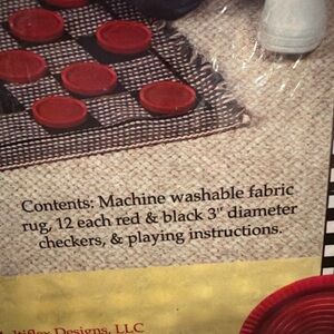 Jumbo Checker Rug Game – Large Floor Checkers Set – New (F22)&